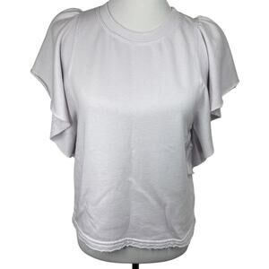 Michael Stars Ariana Flutter Sleeve French Terry Top, Small